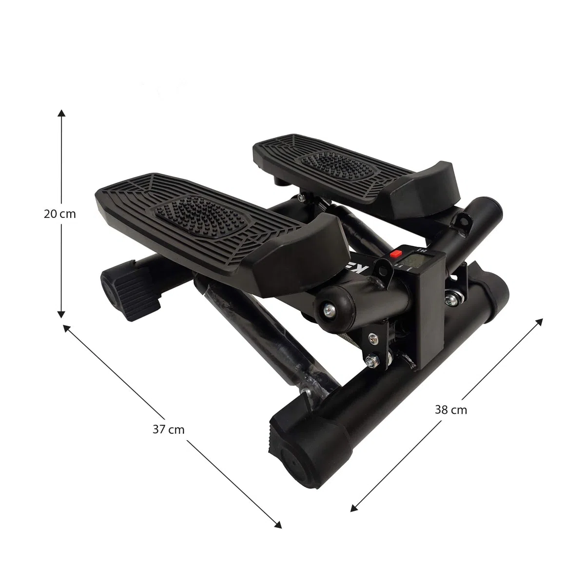Keboo Mini Stepper Serie 500 con Pantalla LCD Multifunción 38x37x20 cm Fortalece Musculatura | Funciones: Tiempo, Pasos y Calorías | Sistema de Amortiguación