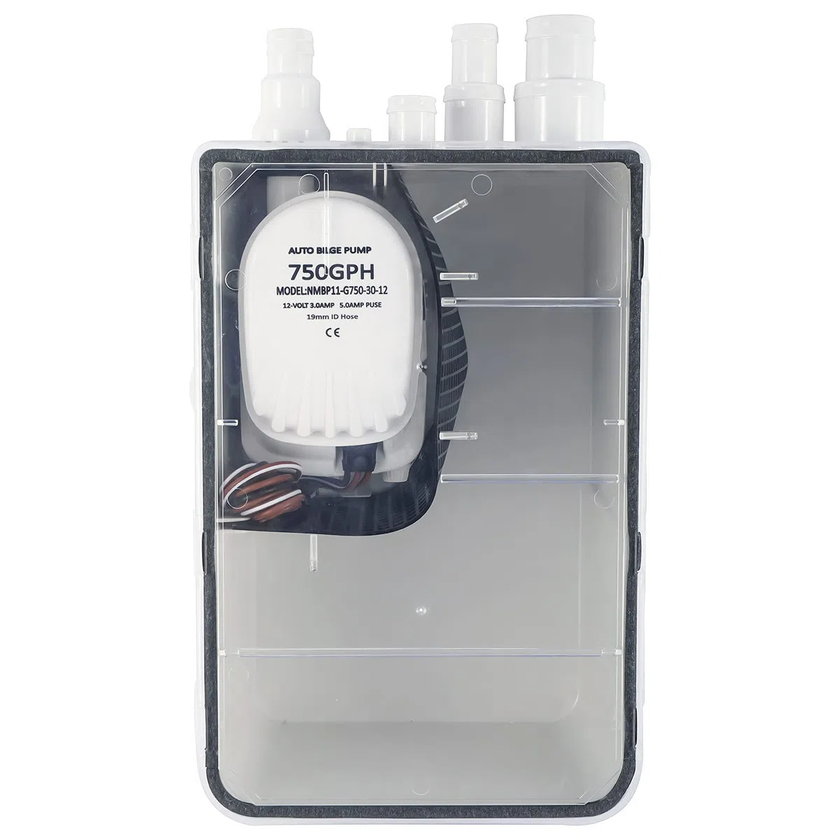 FreeTec Bomba de Sumidero de Ducha para Barco, Sistema de Bomba de Ducha Marina (12 V, 750 GPH)