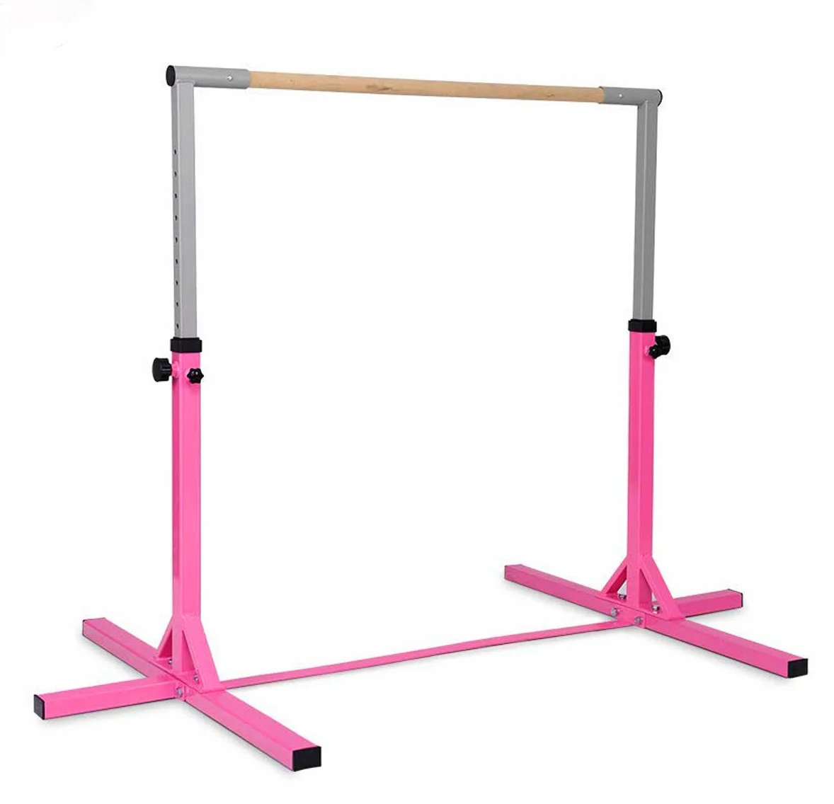 Barra de gimnasia para niños, ajustable, horizontal, equipo de entrenamiento para gimnasio en casa (rosa)