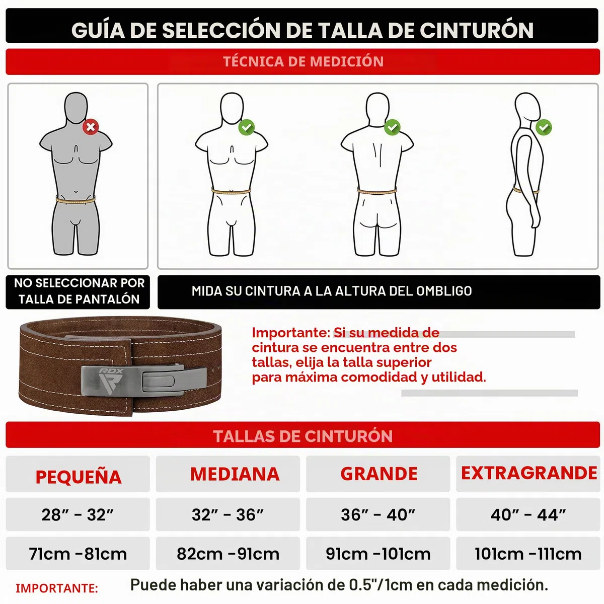 RDX 4” Gimnasio Cinturón Musculación Levantamiento de Pesas Powerlifting, Aprobado por IPL y USPA, Palanca Hebilla Soporte Lumbar Acolchado, Entrenamiento Peso Belt, Fitness Gym Ejercicio