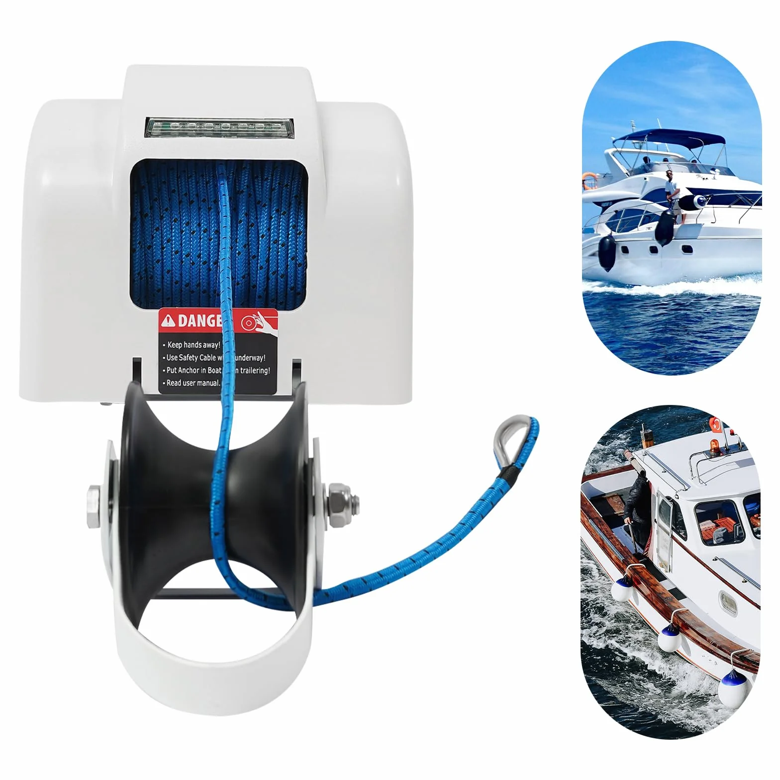 45 lbs 12V Barco de agua salada Molinete eléctrico Ancla Cabrestante con mando a distancia