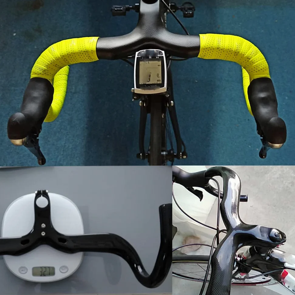 RXL SL 1-1/8" Manillar de bicicleta de carreras de fibra de carbono Enrutamiento interno 3K mate 400 x 100 mm