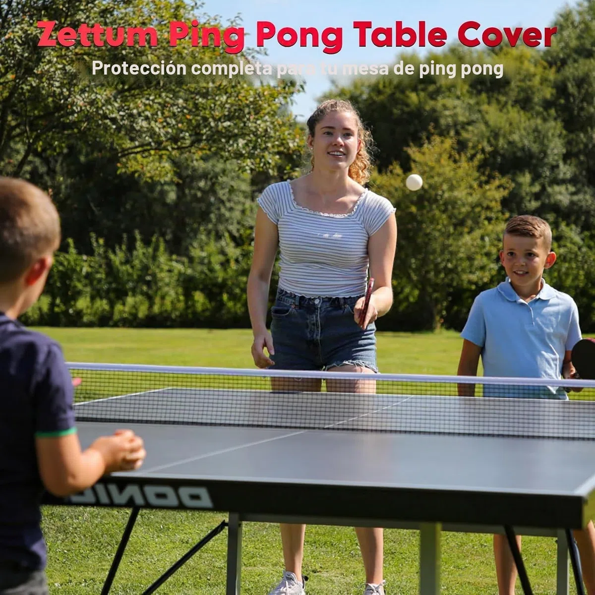 Zettum Funda de Mesa de Ping Pong 188 L x 155 A CM, 600D Oxford Impermeable y Protección Resistente Cubierta para Tenis de Mesa, Compatible con mesas plegables y estándar de ping-pong