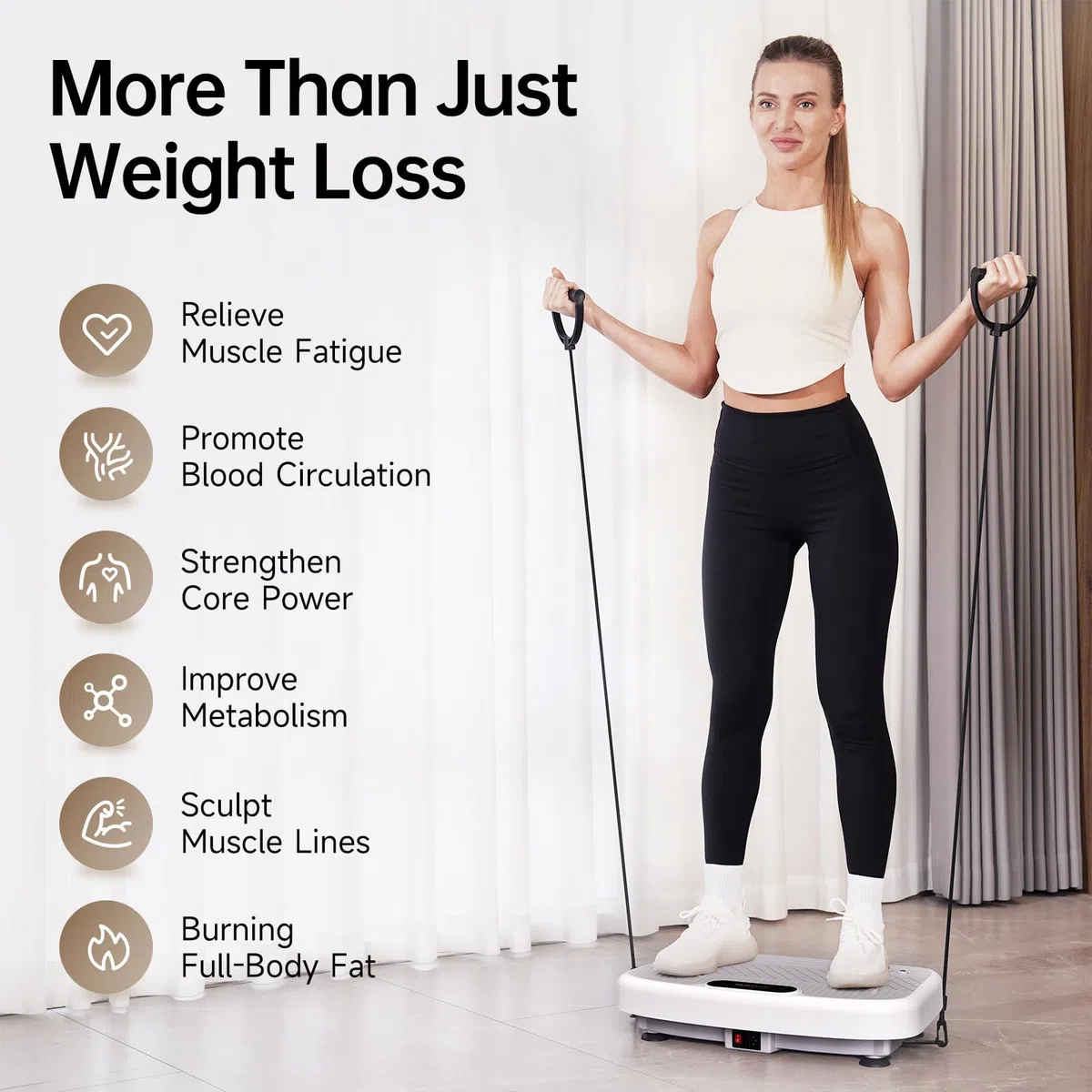 YAMO YV20 Plataforma Vibratoria Fitness | 99 Niveles de Velocidad, 5 Programas, Mando a Distancia y Bandas de Resistencia | Pantalla LED Táctil, Capacidad Carga de 150KG