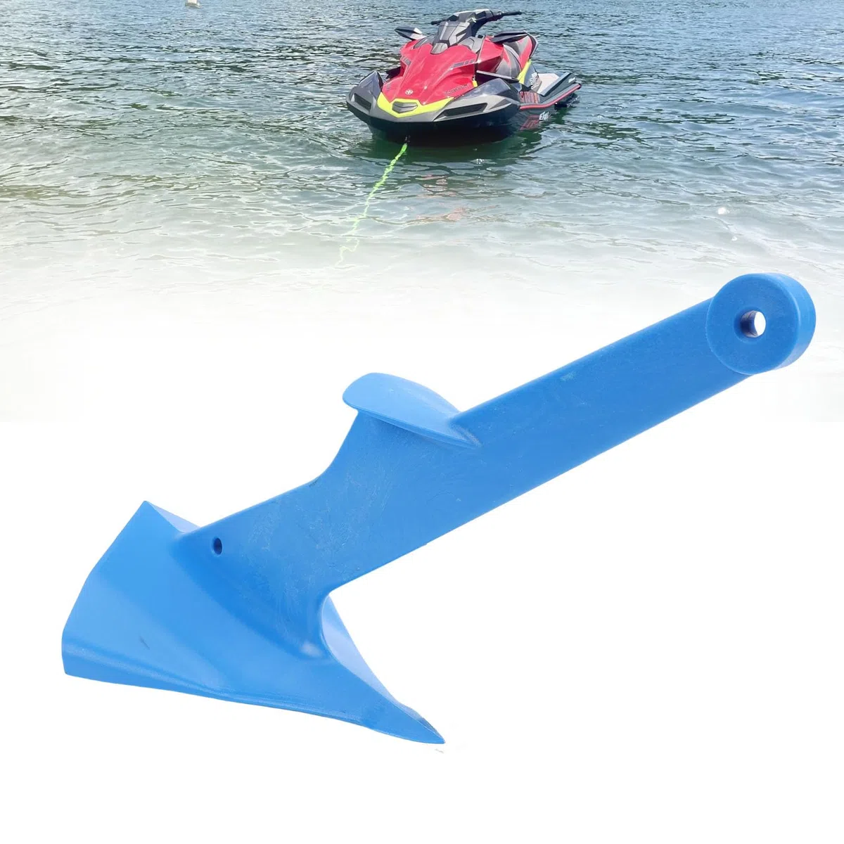 Ancla de Bote de Nylon, Ancla de 1 Kg/2.2 LB PWC, Ancla de Jetski con Punta Pesada Puntiaguda para Kayak en Jet y Embarcaciones Personales, 3 Metros de Profundidad