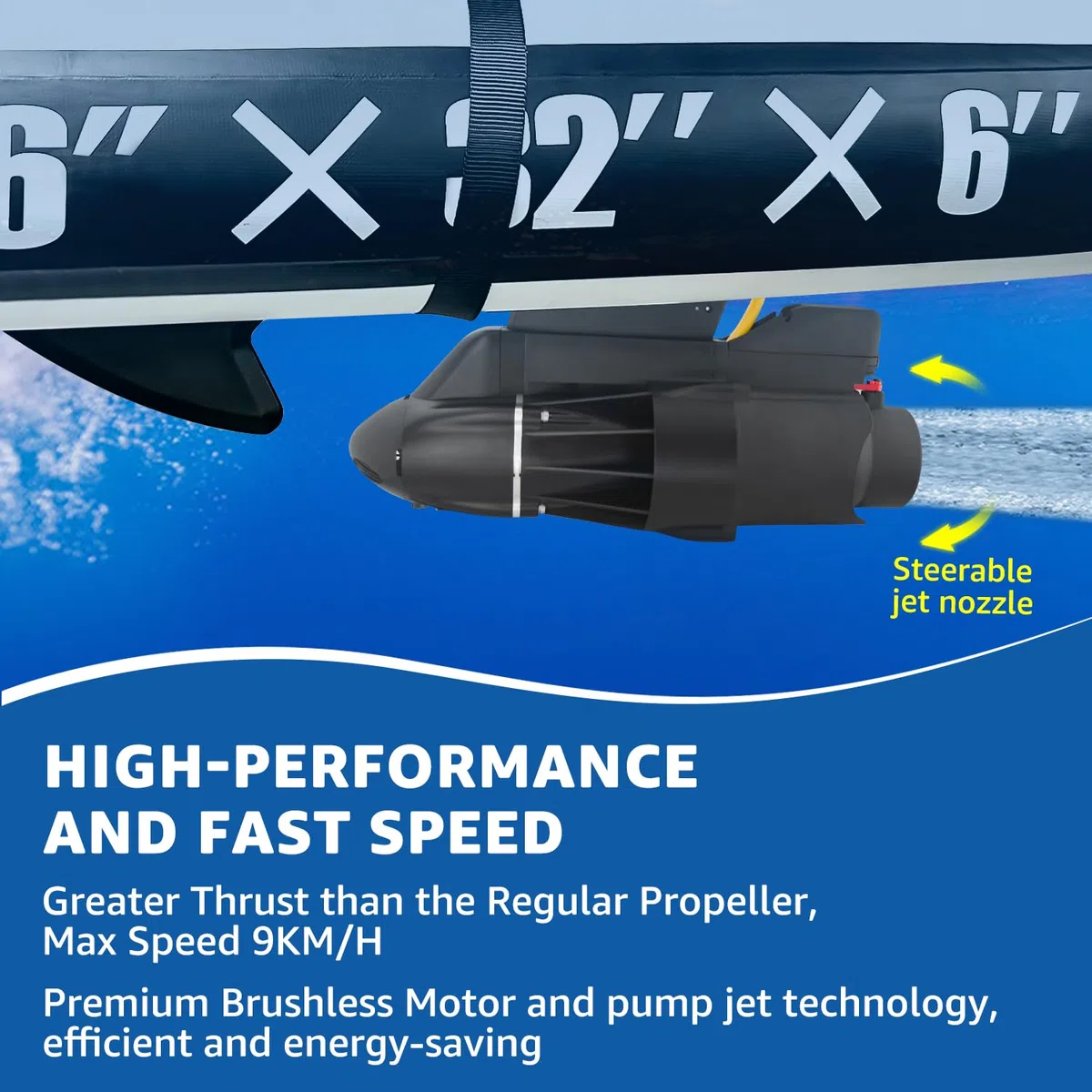 Aleta eléctrica de hélice SUP direccional para barco de pesca, motor de 360 W, 8 km/h, propulsor submarino para tabla de remo y kayaks (Sin batería)
