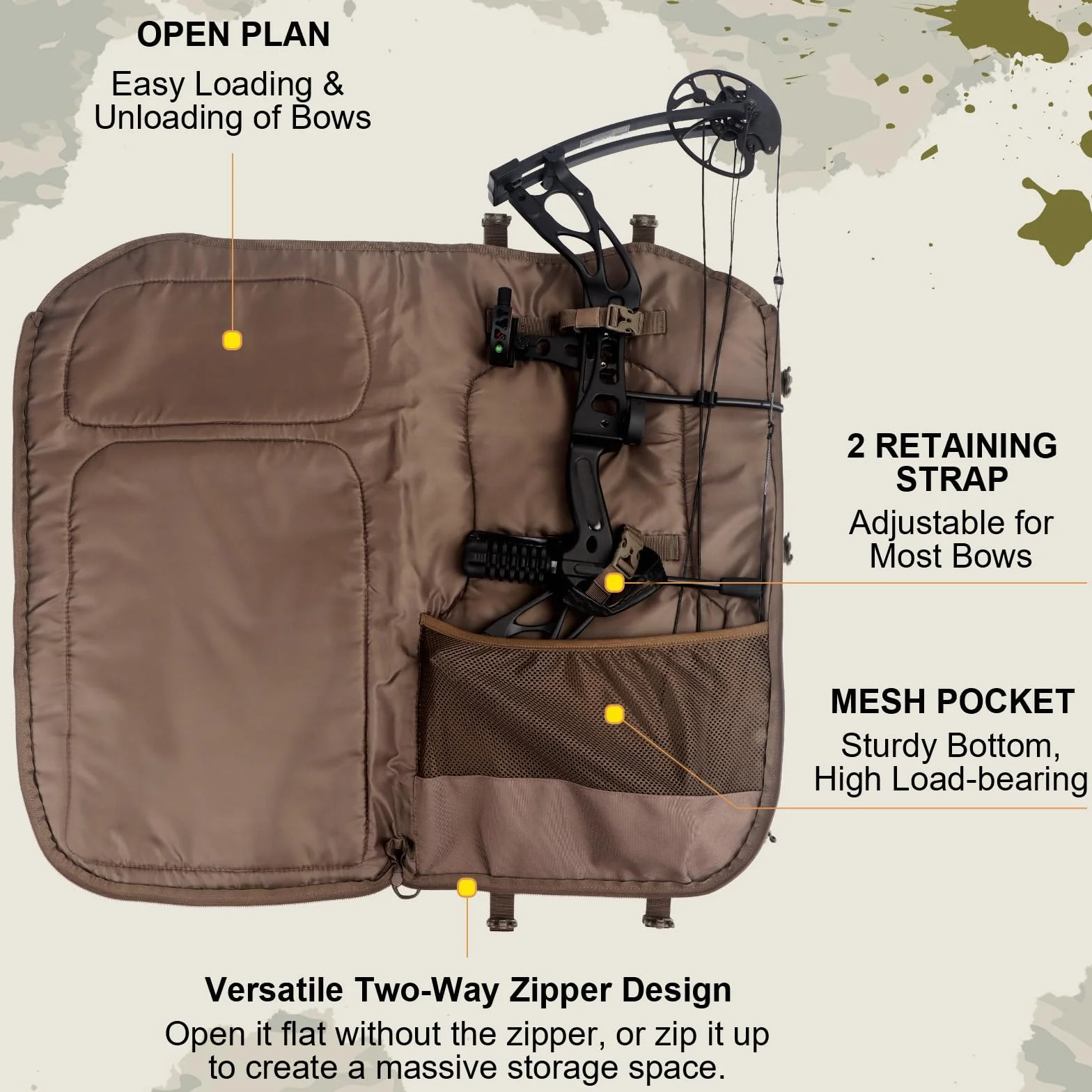 Mochila de caza para hombre, bolsa de caza con soporte para arco, mochila de caza de arco compuesto y bolsas de lona