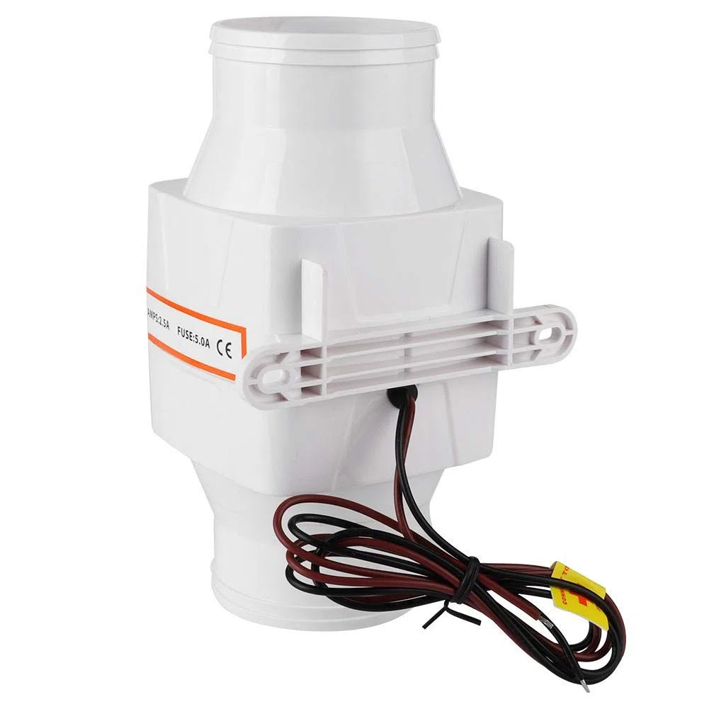 Soplador de aire de sentina marina, 3 pulgadas Soplador de aire de sentina marina en línea Ventilador de ventilación fuerte mudo para Yacht Boat RV(24V)