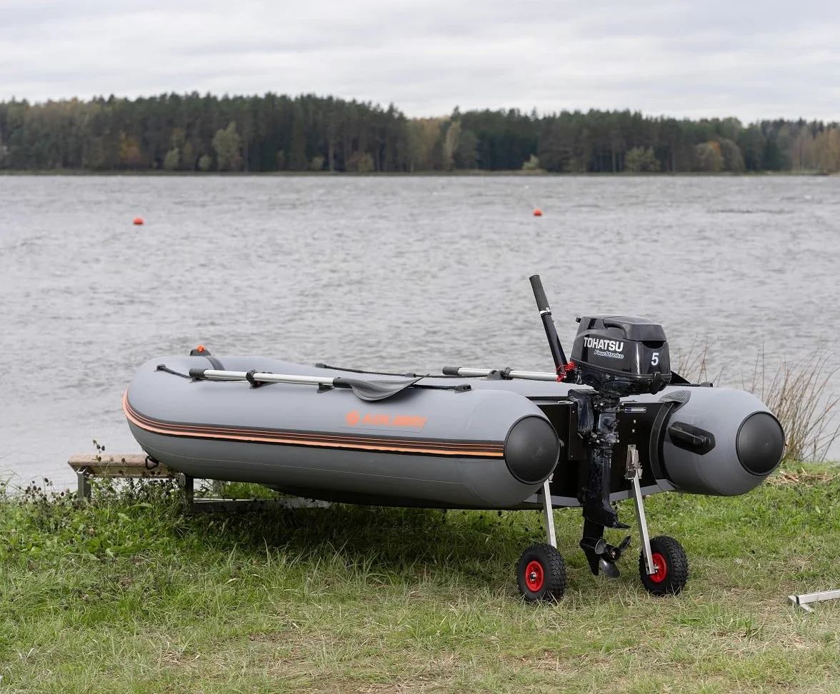 Ruedas de lanzamiento para lancha de barco, ruedas plegables para motor fueraborda para bote inflable de acero inoxidable (forma de luz I 200)