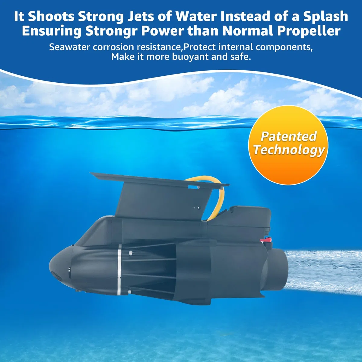 Aleta eléctrica de hélice SUP direccional para barco de pesca, motor de 360 W, 8 km/h, propulsor submarino para tabla de remo y kayaks (Sin batería)