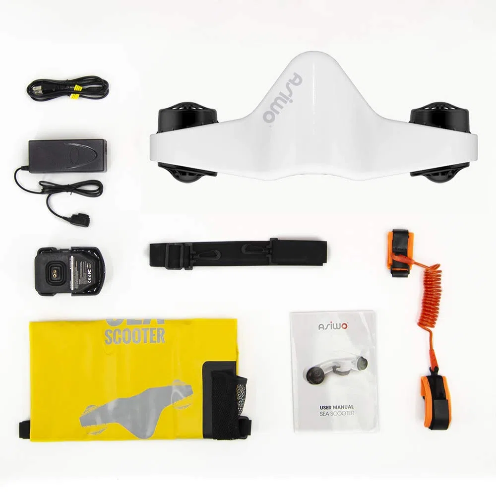 Asiwo Submarina Scooter con Dual Motor Patinete Subacuático EléctricoOLED De Montaje En Cámara De Acción para bucear, Nadar, bucear, Aventuras y perseguir Peces