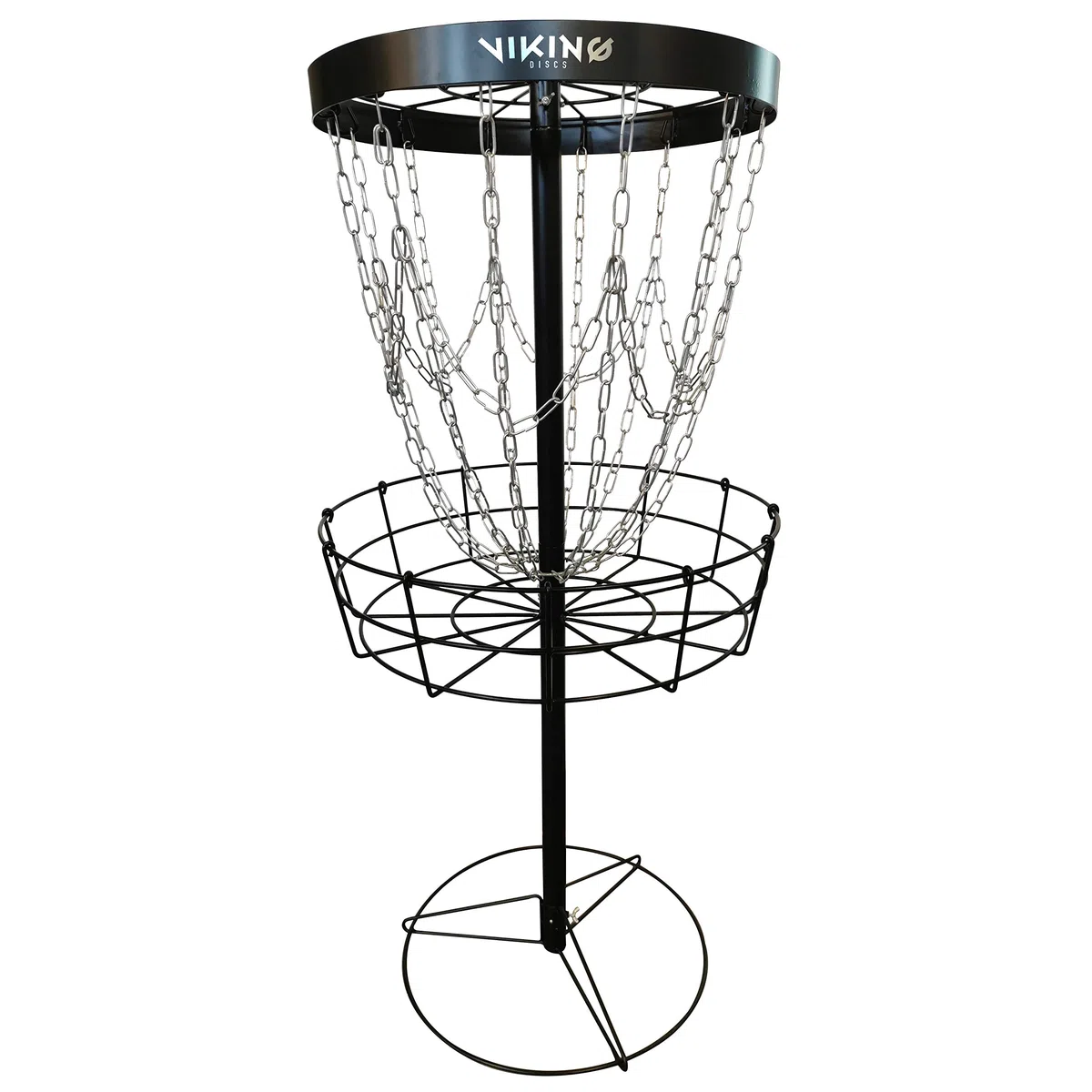 Viking Discs Battle Basket Pro Disc Golf Basket de 130 cm de Altura - Objetivo de Golf Frisbee Ligero y Portátil - Fuerte y Estable - para Practicar el Putt y Crear un Campo en Casa