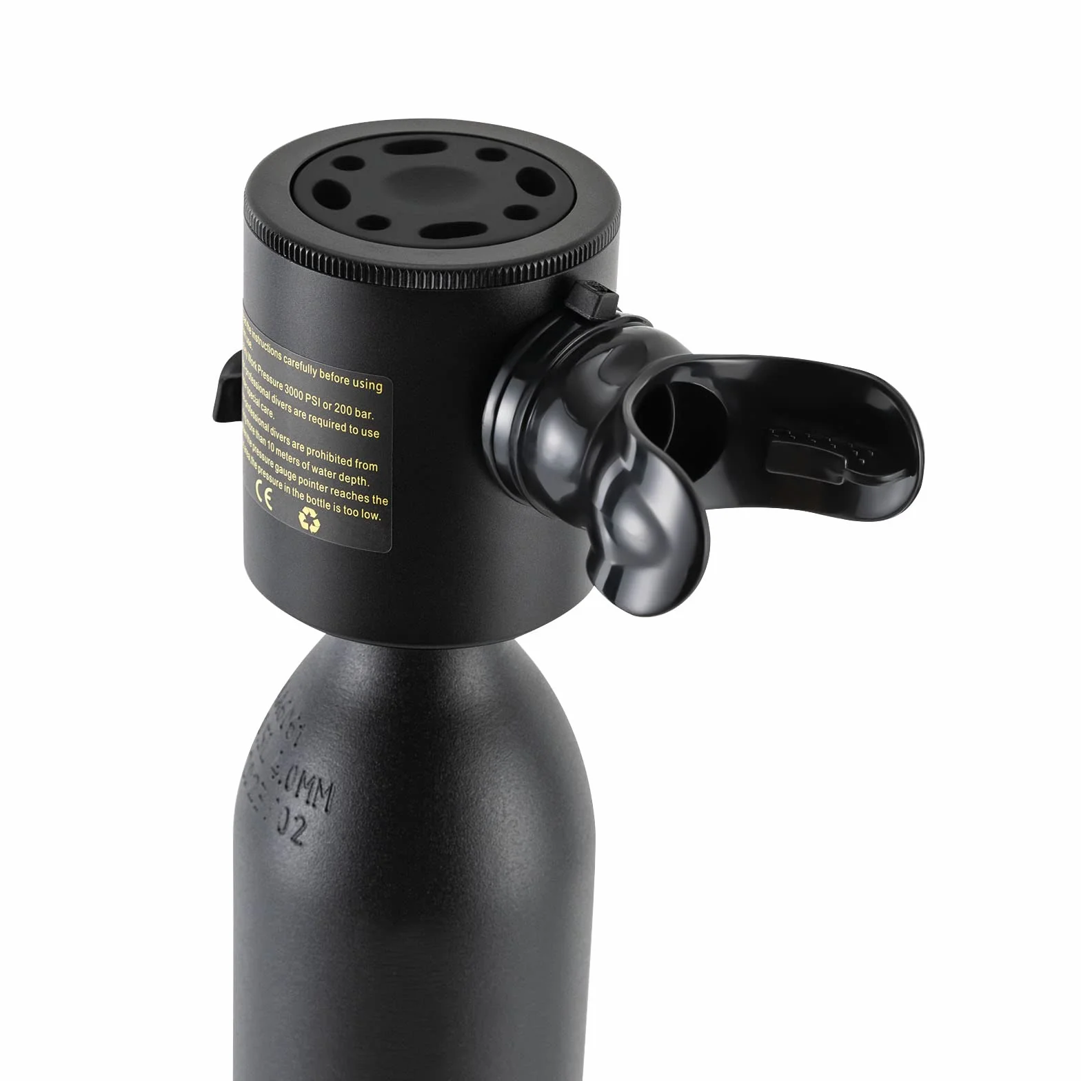 Mini botella de buceo con botella de oxígeno, mini para bucear, con 5 a 10 minutos de buceo, tanque de oxígeno, equipo de buceo, equipo de buceo portátil, 0,5 L, 300 bar, 20 PMA/200BAR/3000PSI