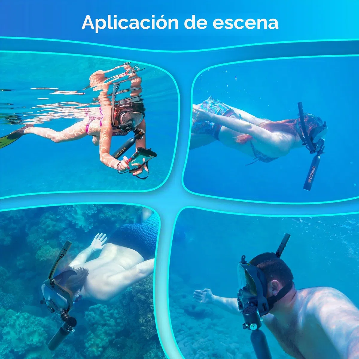 SMACO Tanque de Buceo Mini 0.5L con Máscara Completa y Snorkel - Sistema de Buceo Portátil para Snorkel en Aguas Poco Profundas, Equipo de Suministro de Aire de Emergencia