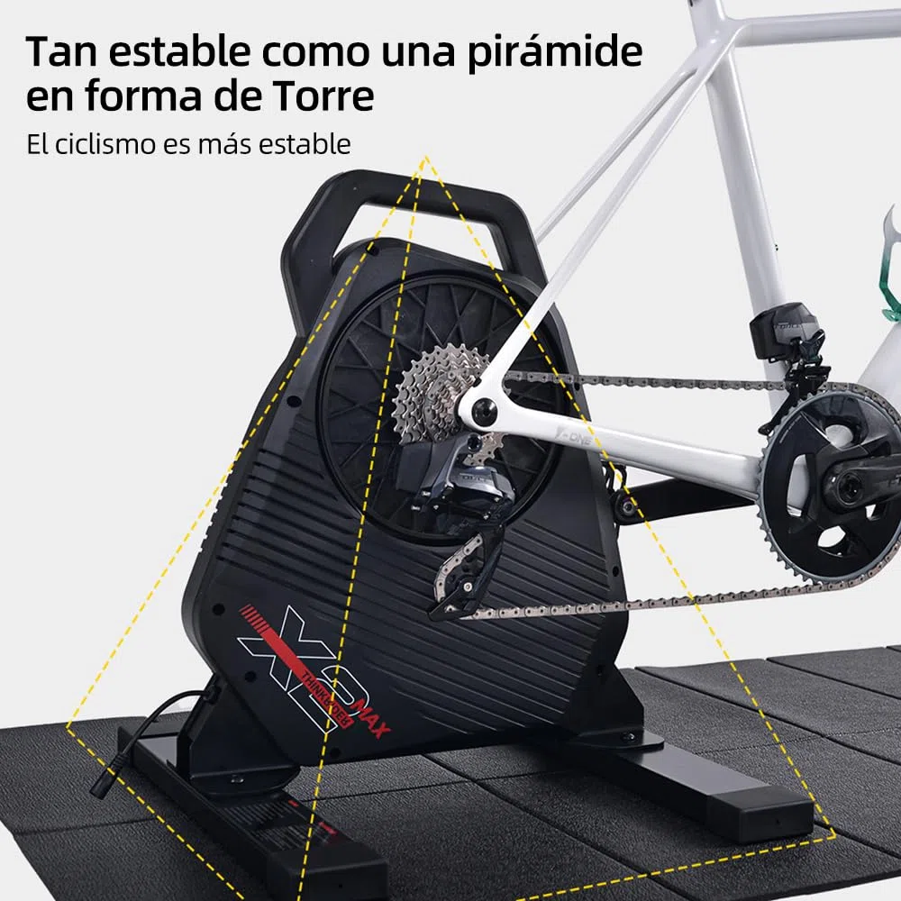 ThinkRider X2Max - Rodillo de Entrenamiento para Bicicleta Inteligente diseño portátil silencioso, Compatible con Ant + y BLE
