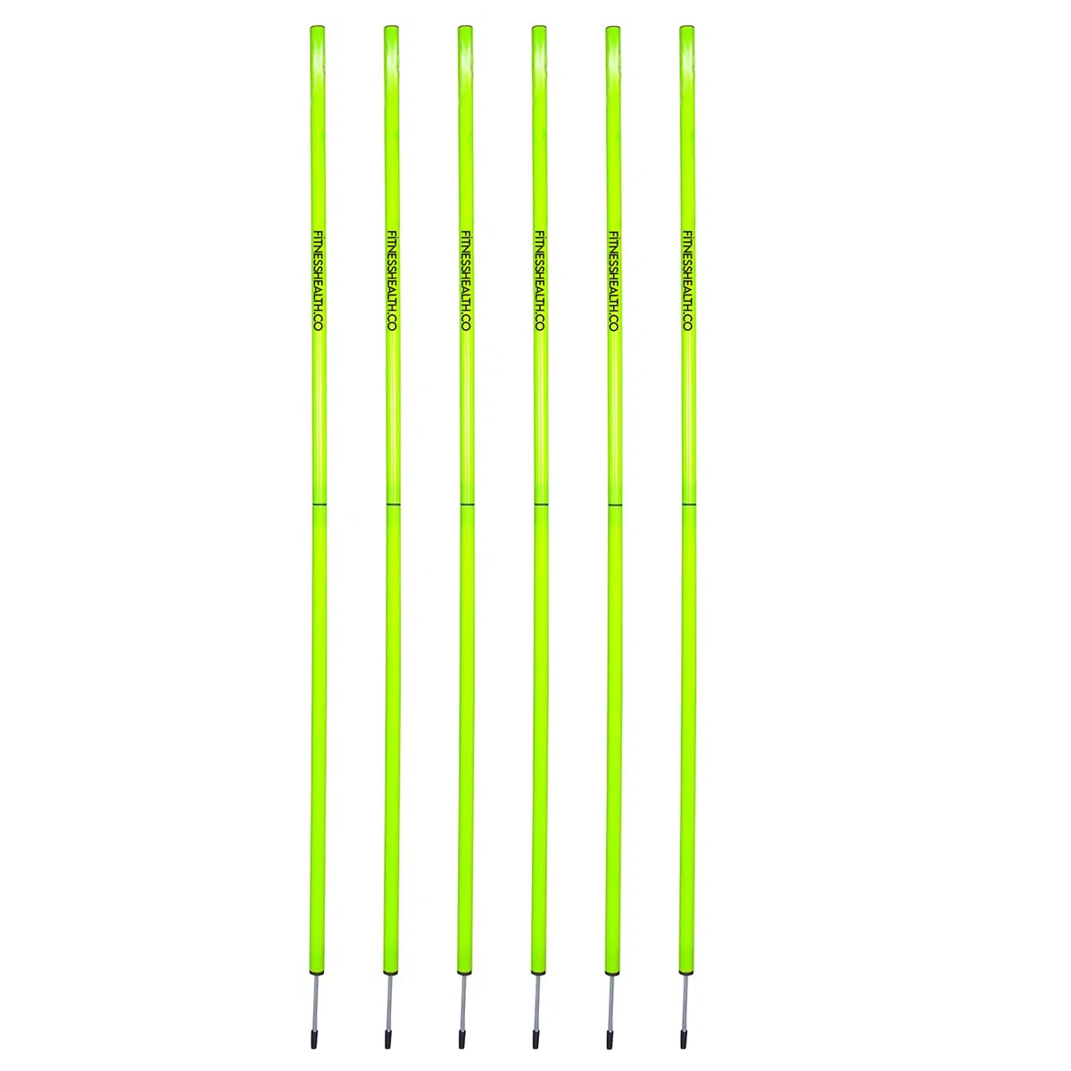 Fitness Health Pro Speed Slalom - Bastones de entrenamiento de fútbol, equipo multideportivo, bastones de agilidad, curso de entrenamiento, color neón altamente visible