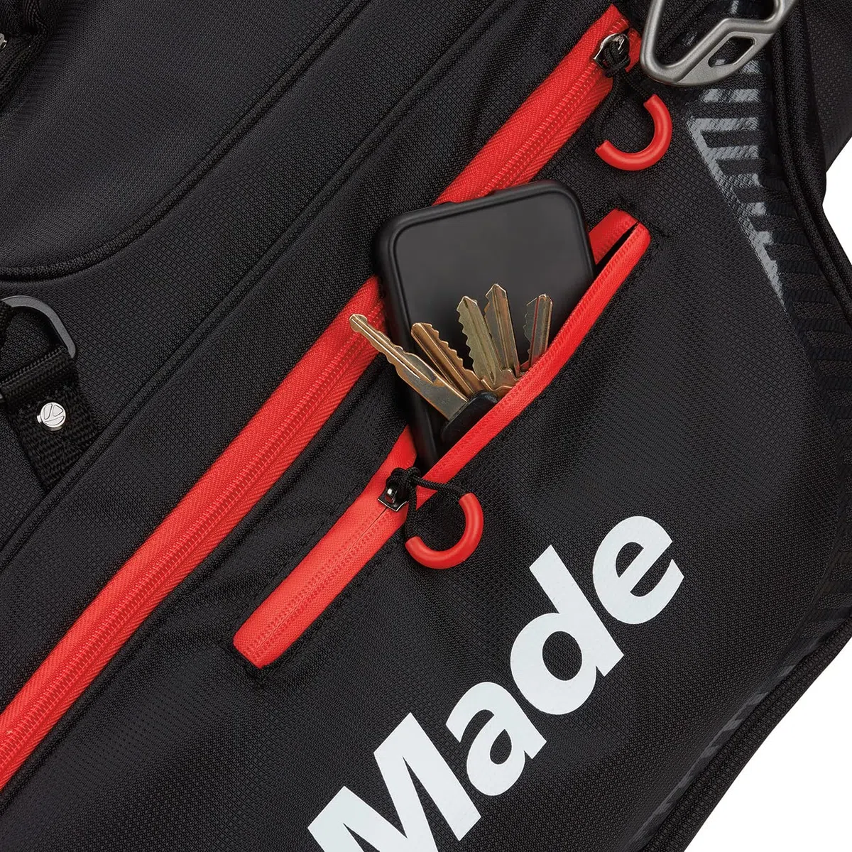 TaylorMade 2023 Pro - Bolsa de Soporte (Negro/Rojo)