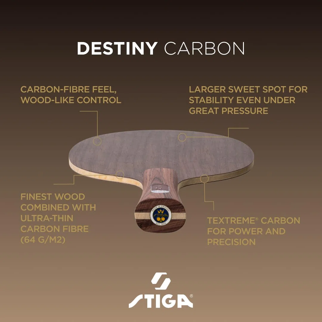 STIGA Destiny Carbon - Una Pala Ofensiva de Madera y Fibra de Carbono