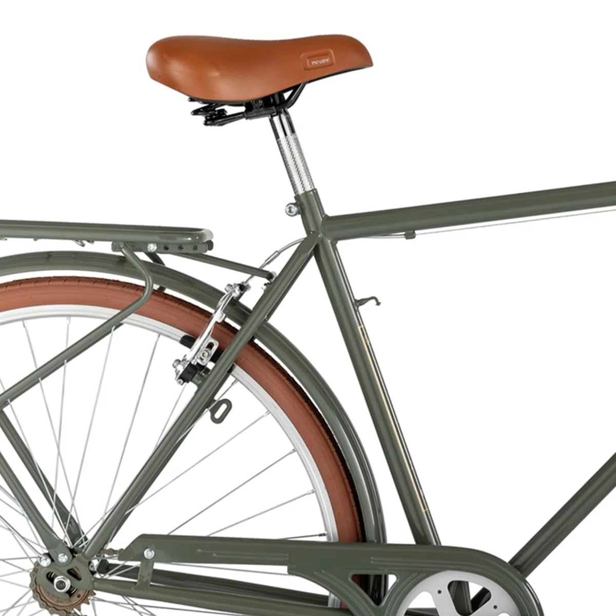 Alpina Bike - Bicicleta de 1 V para Hombre, Deportiva, Verde Militar, 28 Pulgadas, Acero