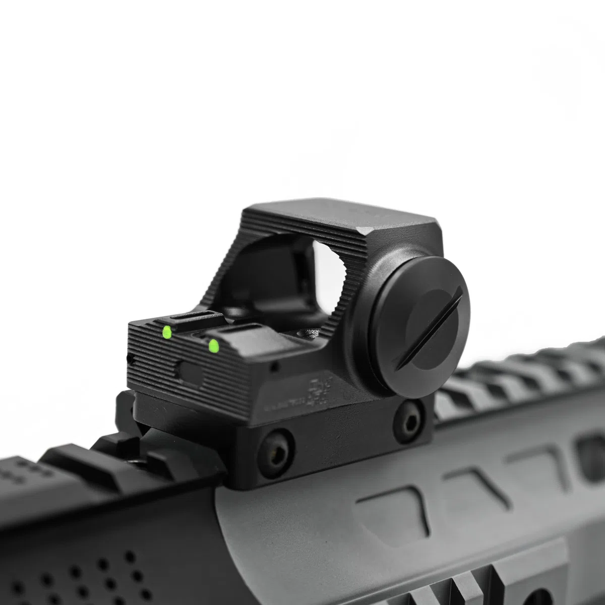 R-X - Mira de punto verde de 1 x 24 mm con mira trasera de fibra óptica y soporte de riel Picatinny para pistola de caza, Shake Awake