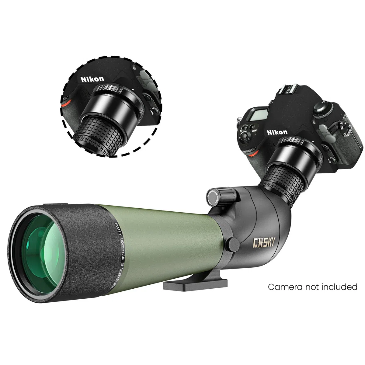 Gosky Alcance de detección en ángulo BAK4 actualizado para Tiro al Objetivo, Caza, observación de Aves, paisajes de Vida Silvestre (Adaptador de cámara Compatible con Nikon)