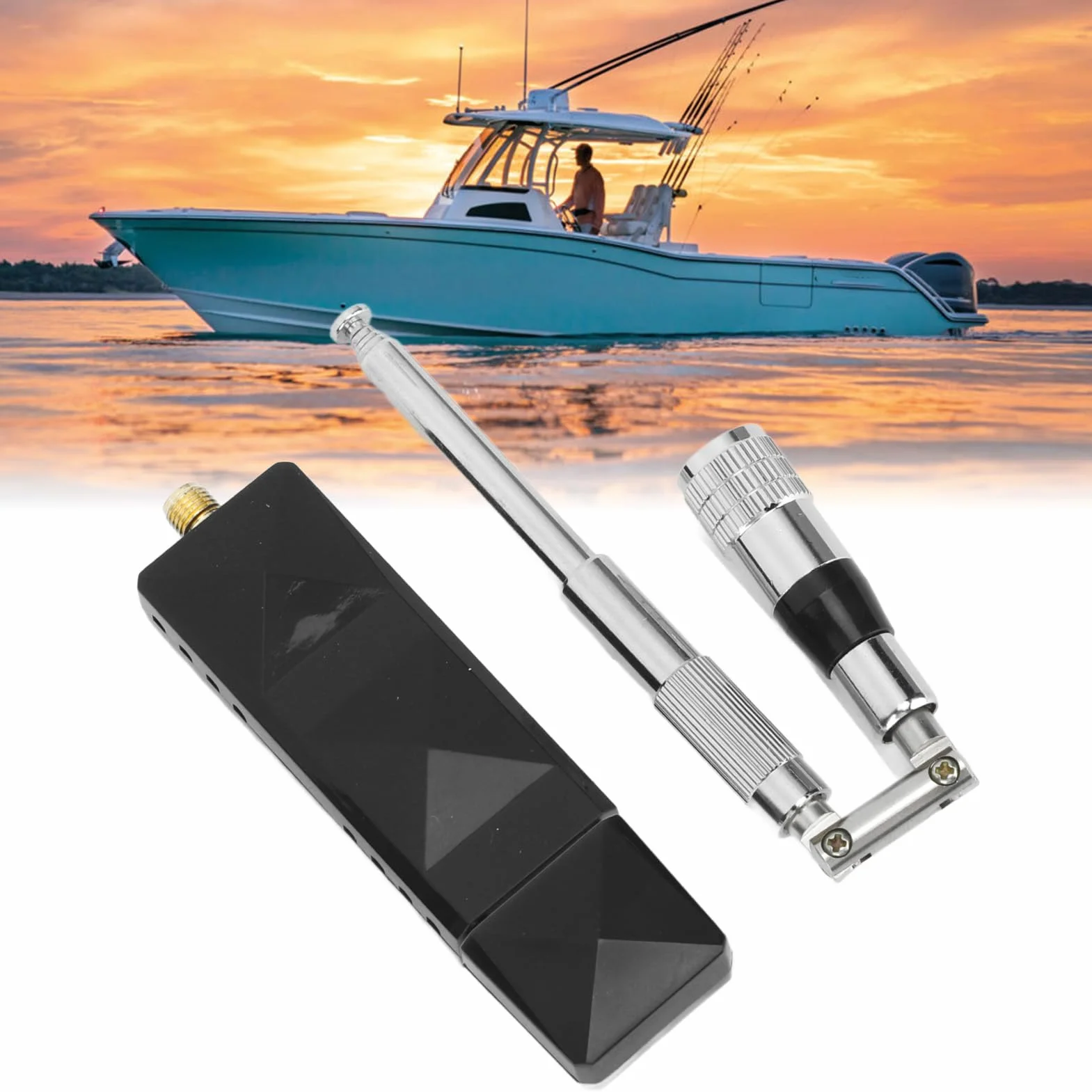 Receptor USB AIS USB con Canal Doble Portátil con Antena de Acero Inoxidable de Acero Inoxidable Plegable para Uso Marino en Barco