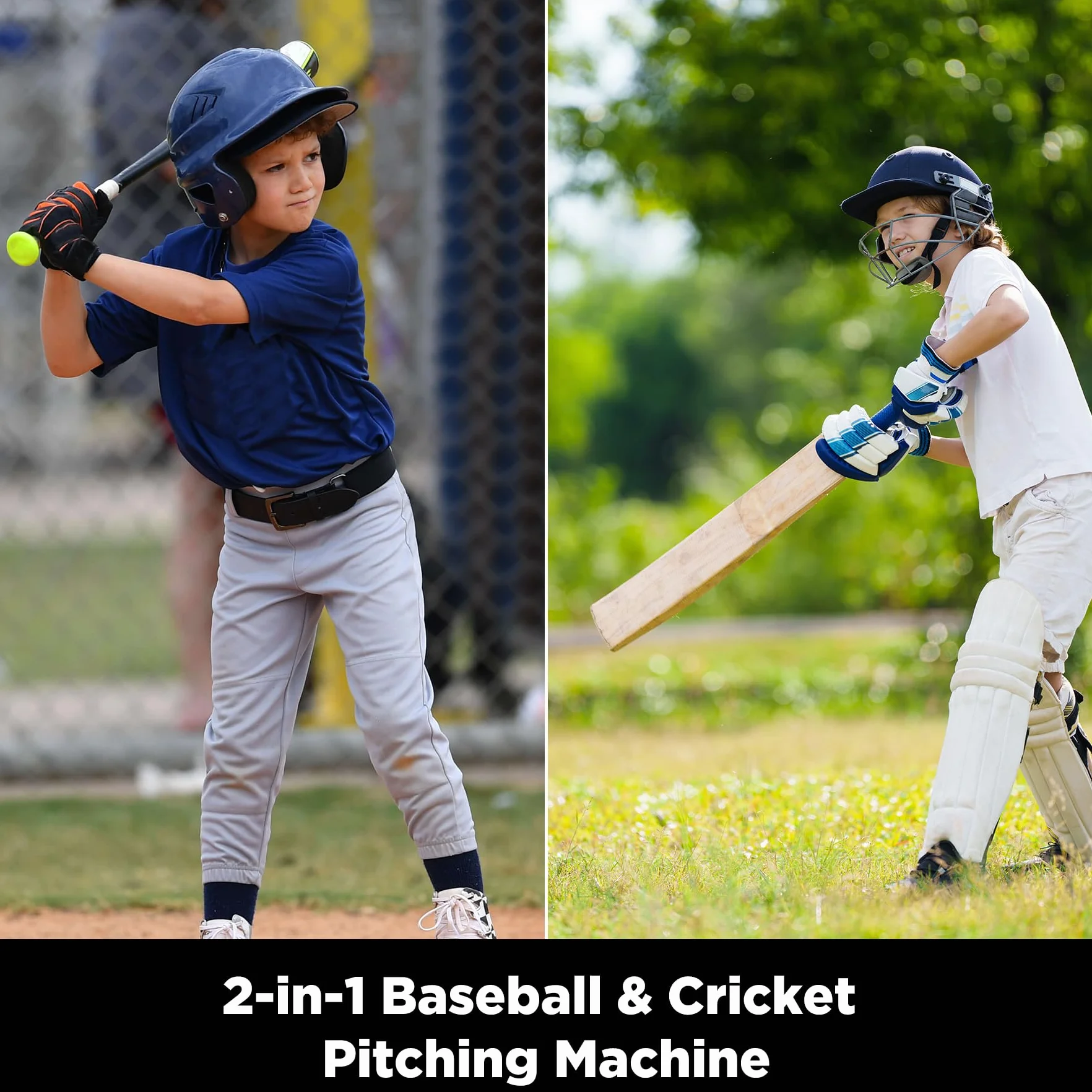Furlihong 388CBH Máquina 2 en 1 de Críquet y Béisbol para Principiantes – Lanzadora Ligera y Portátil con 3 Modos de Lanzamiento, Funciona con Power Bank o Batería