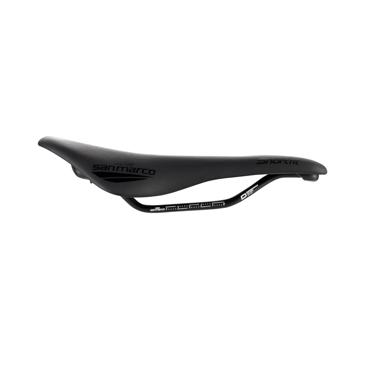 Selle San Marco SHORTFIT 130 - Sillín de Bicicleta de Carretera Corto y Ergonómico con Hueco Central - Talla S3, Negro