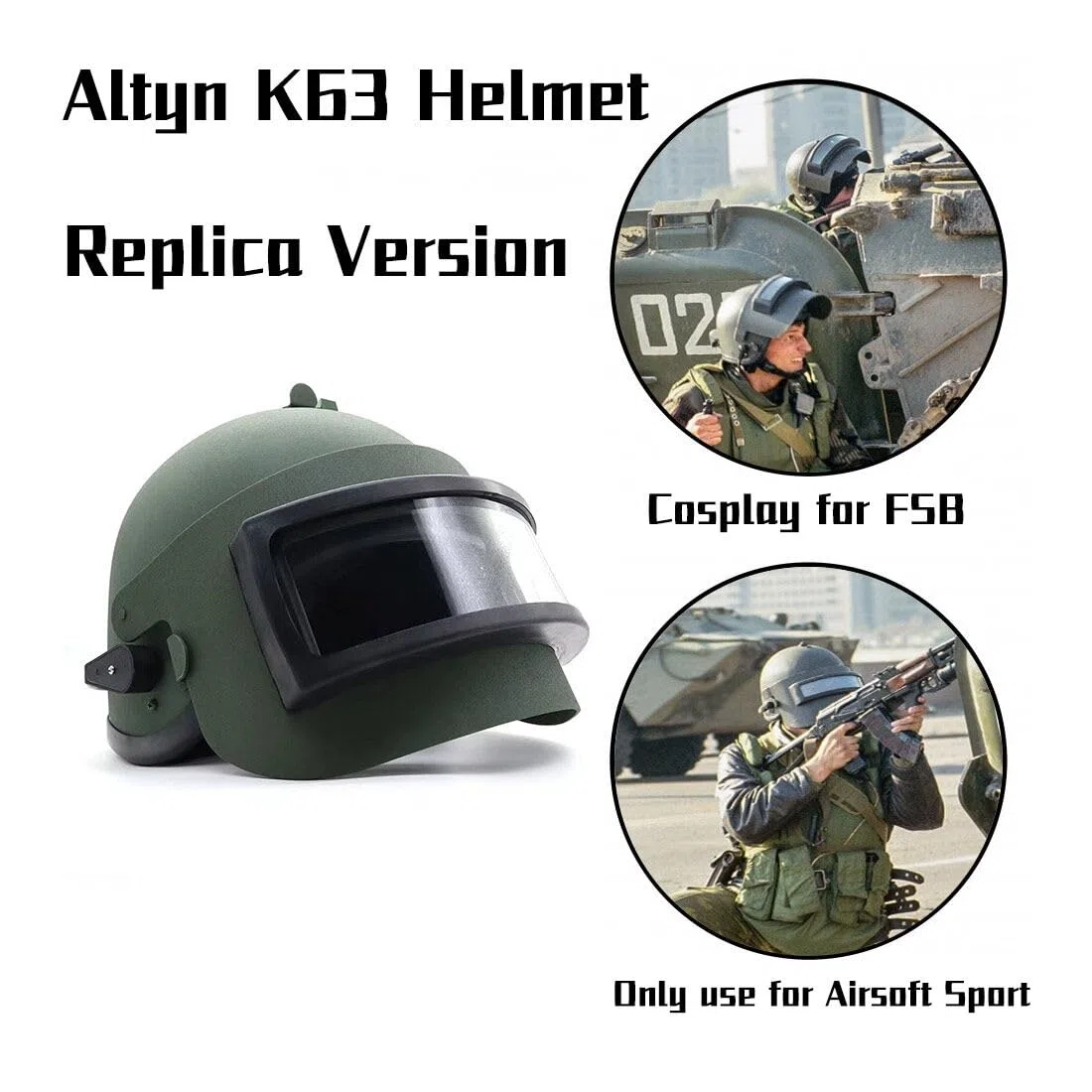 K63 Altyn Casco ruso ajustable, casco de protección táctico de nivel III, equipo de defensa de combate para cosplay, CS, paintball, entrenamiento, Halloween, actividades al aire libre