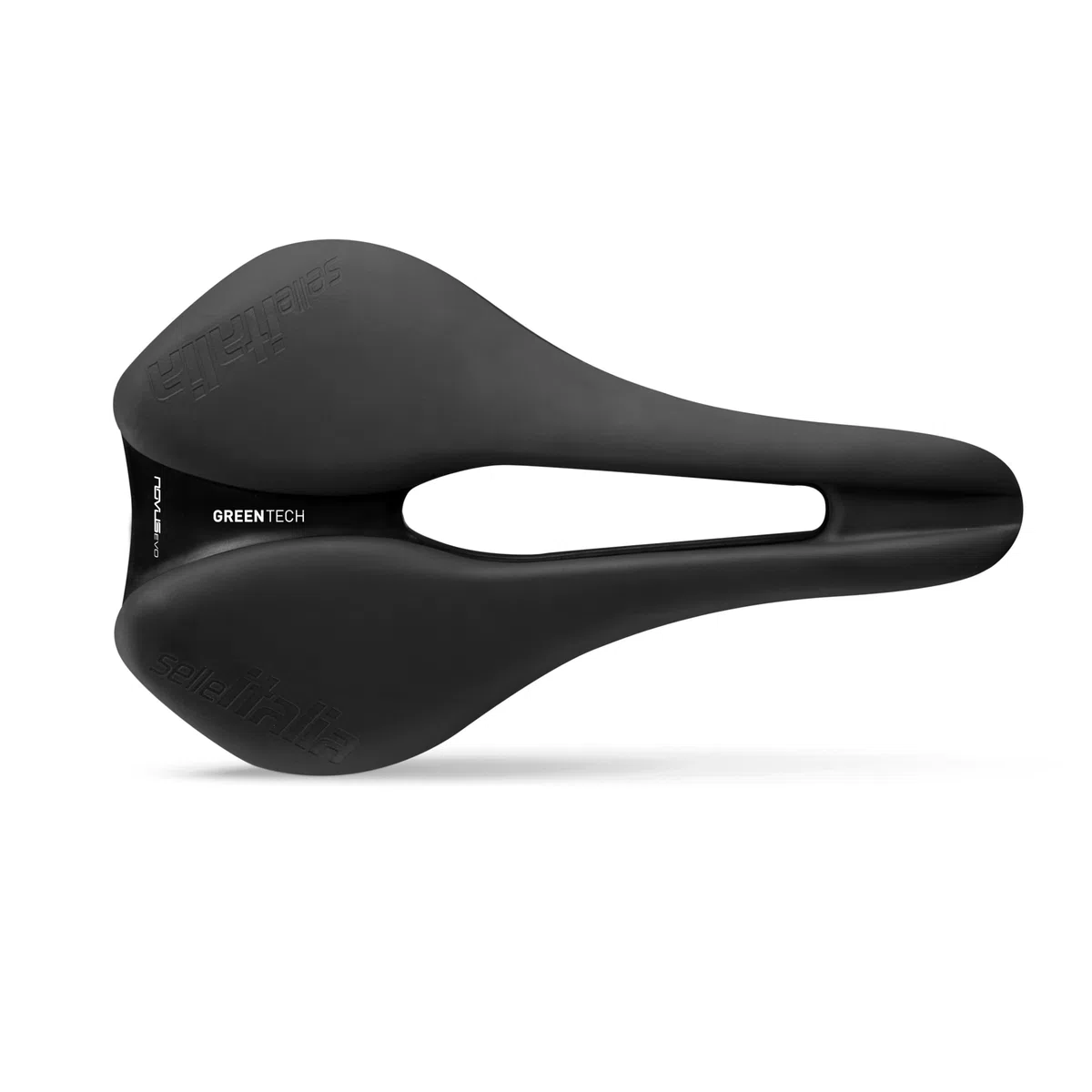 Selle Italia Novus Boost EVO Sport Greentech – Sillín de Ciclismo Ecológico de Gel con Agujero Superflow y Rail de Acero al Carbono – Talla L3, Negro