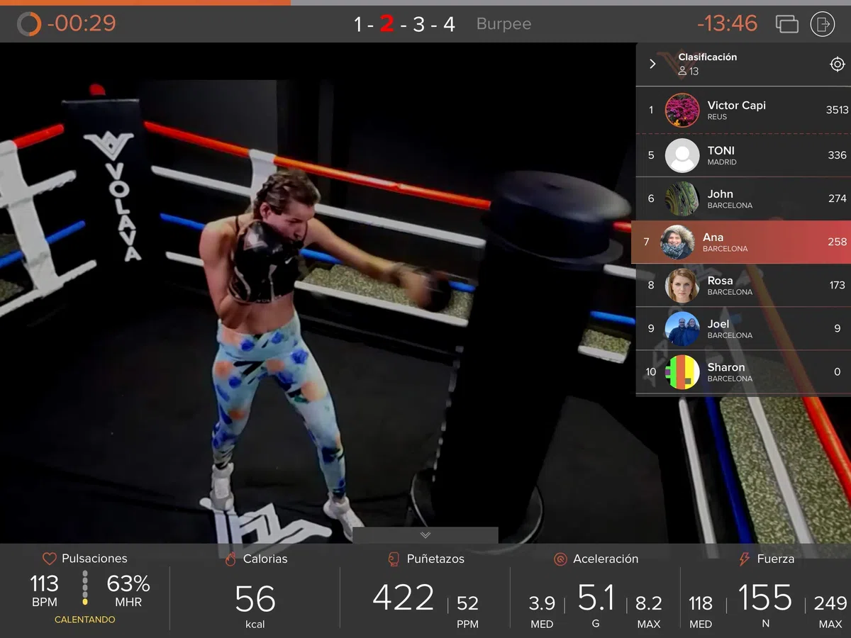 Boxing Full Kit - Equipo Completo de Boxing con sensores de Movimiento, pulsómetro, Saco de Boxeo y Guantes. Uso doméstico. GANA Fuerza y Resistencia. Clases virtuales bajo suscripción.