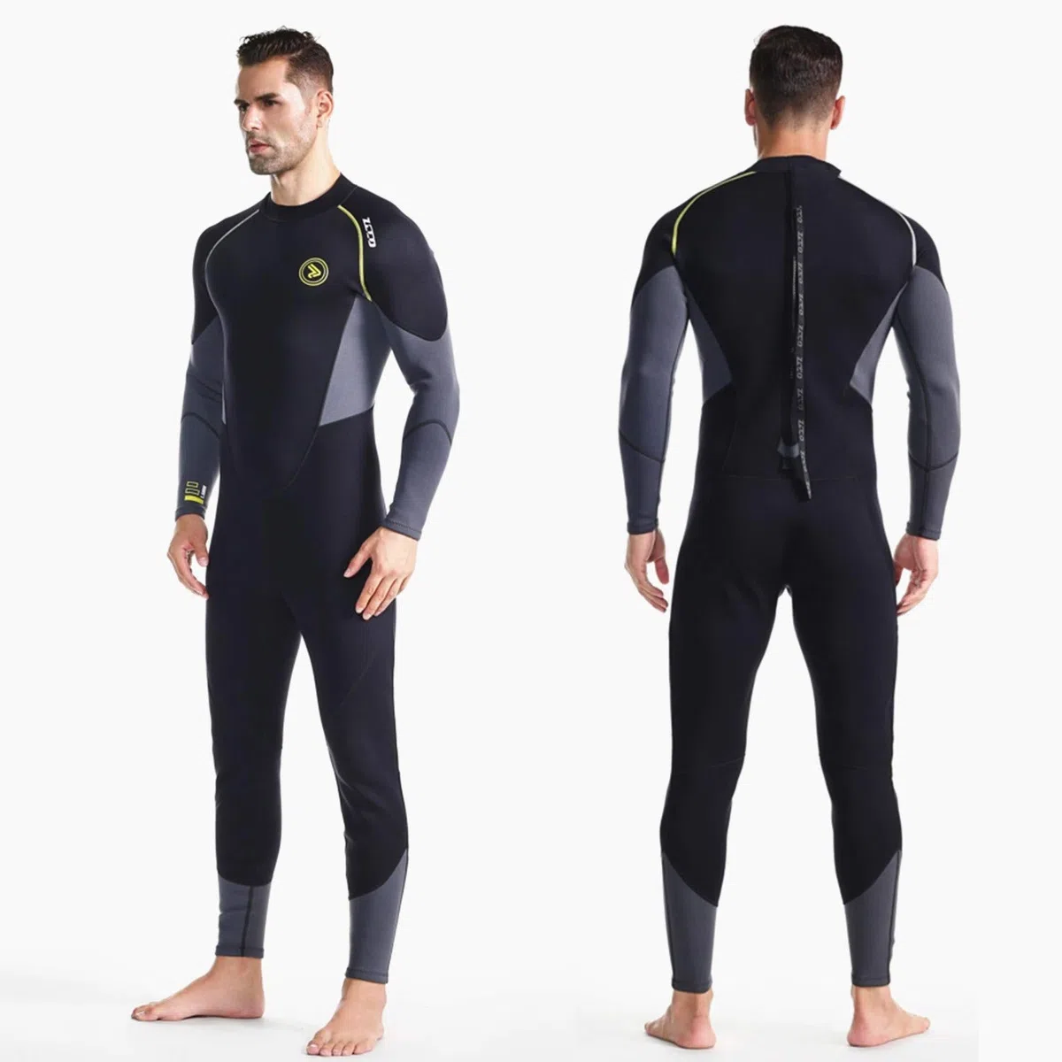 Traje de Neopreno ZCCO para Hombre Ultra Stretch 1.5 mm Traje de baño de Neopreno, Traje de Buceo de Cuerpo Completo con Cremallera en la Espalda, Una Pieza para esnórquel, Buceo