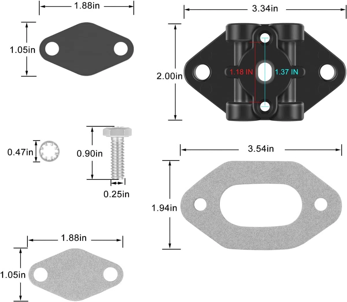 Trim Line 21970 - Juego de conexiones de cilindro y distribución para Mercruiser Alpha y Bravo (repuesto para 98825A4 8M0080805 8M0137703)