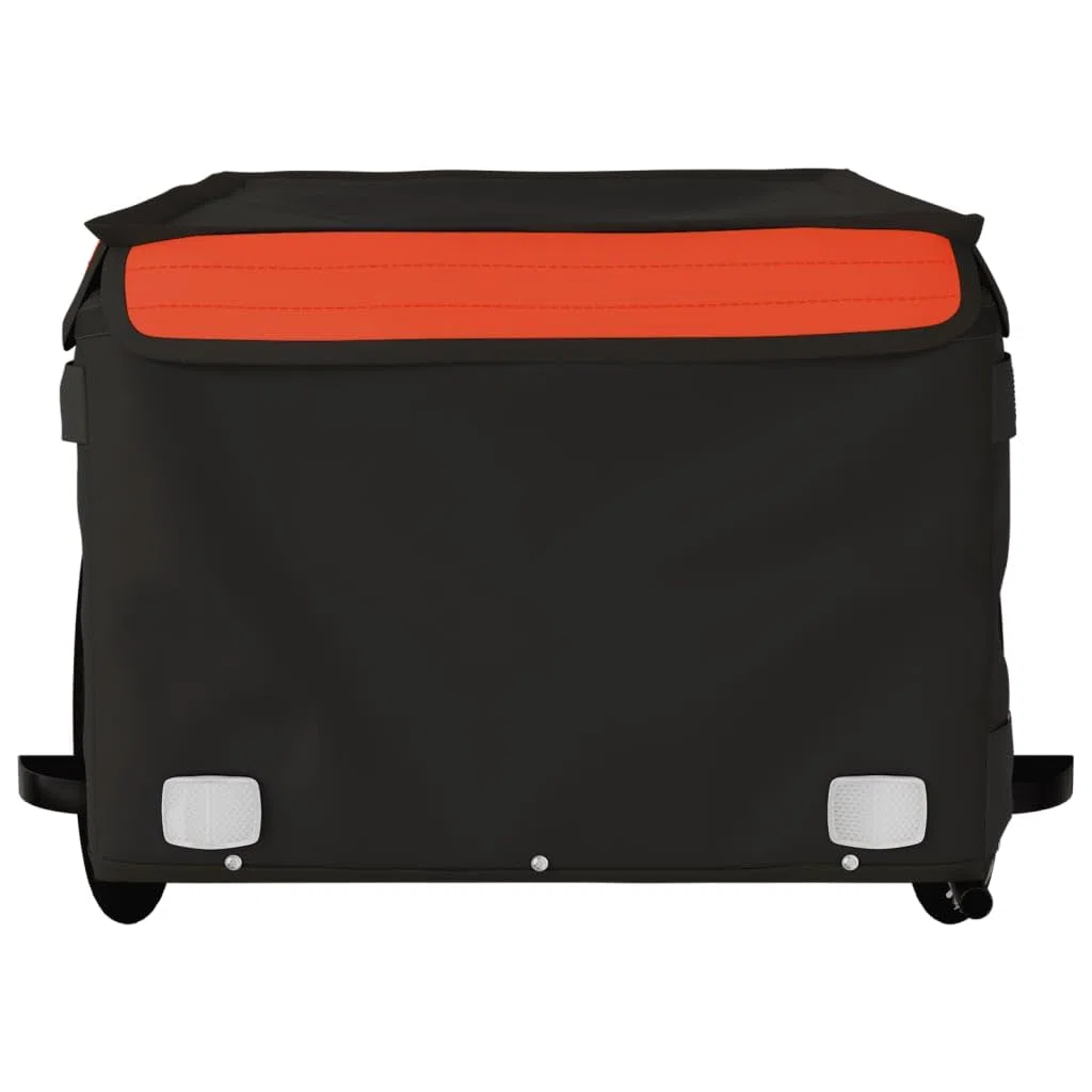 LAPOOH Remolque de Carga para Bicicleta Hierro Negro y Naranja 45 kg, Remolque Bici Perro, Remolque Bicicleta De Carga - 94082