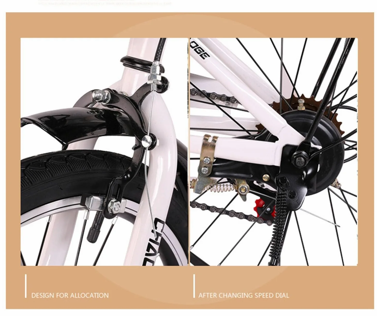 Bicicleta Plegable de 6 Velocidades para Adultos - Bicicleta Urbana de Acero con Alto Contenido de Carbono para Hombres y Mujeres
