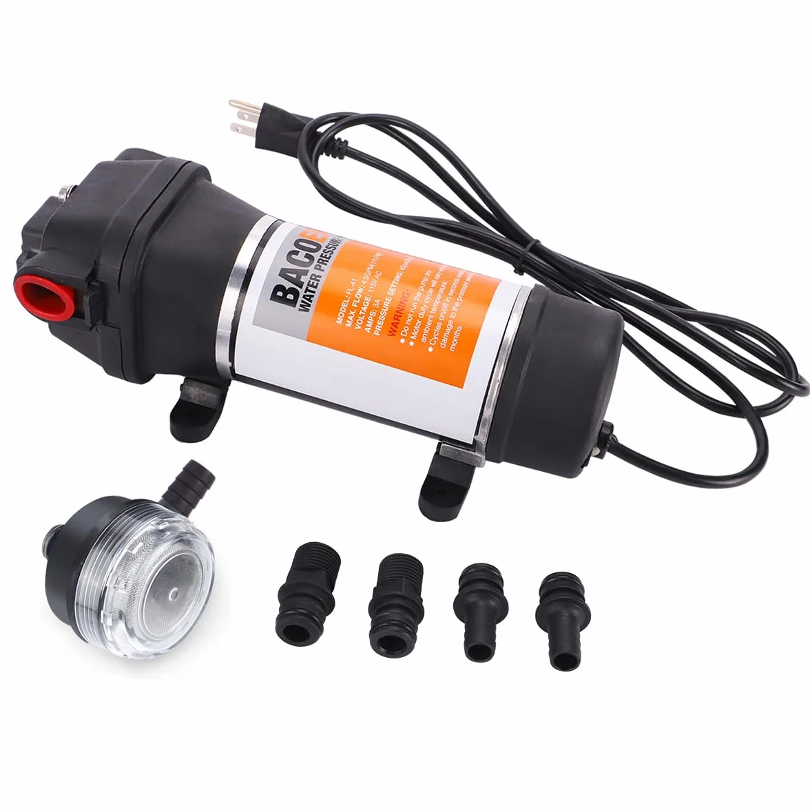 BACOENG Bomba de Diafragma de Presión de Agua AC230V 40 PSI 17L/ min, Bomba de Membrana de Presión para Marina, Barcos, Yate, Exterior, Jardín