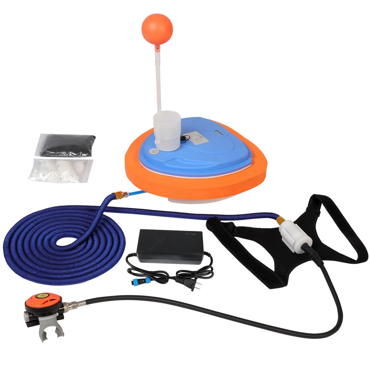 Sistema de Buceo Recargable a Batería, Ventilador de Buceo 5,5 h con Manguera de 10 m y Regulador, Sistema de Buceo Sin Tanque para Buceo Recreativo