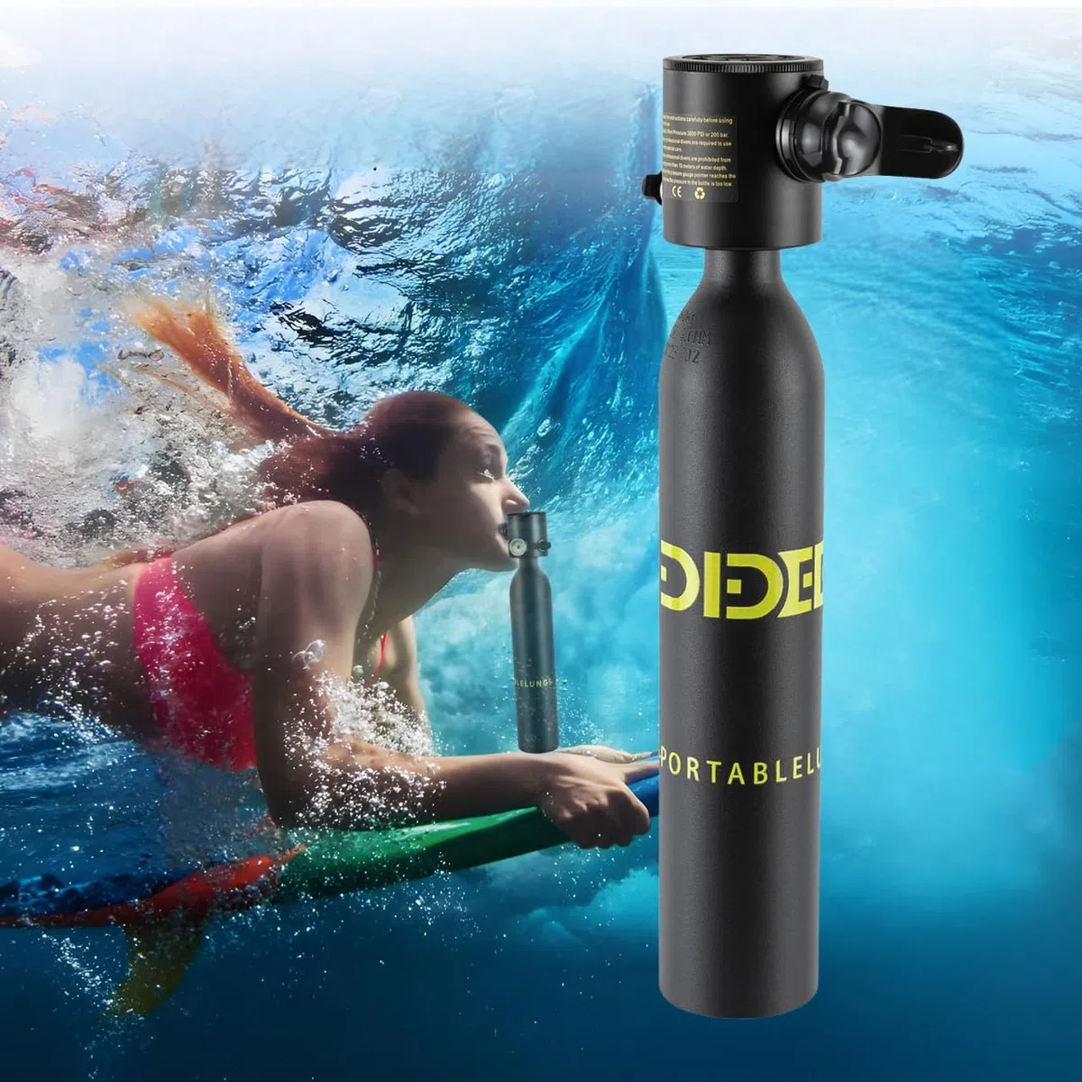 Mini Botella de Oxígeno Buceo Minibotella Bomba Sumergible 0.5 l Portatil Bombona de Buceo de 5-10 Minutos Pequeñas Submarinismo Tanque de Buceo Recargable Viajes Nadar Rescate