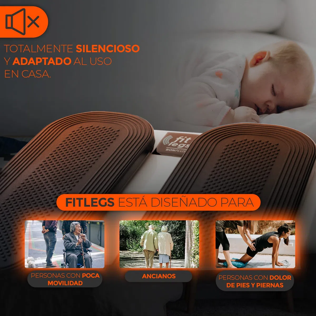 Ejercitador de Piernas | Fitlegs | 5 Niveles de Velocidad | Alivia el Dolor de Piernas | Para Personas con Movilidad Reducida | Con Mando Incluido | Mejora la Circulación | Salud…