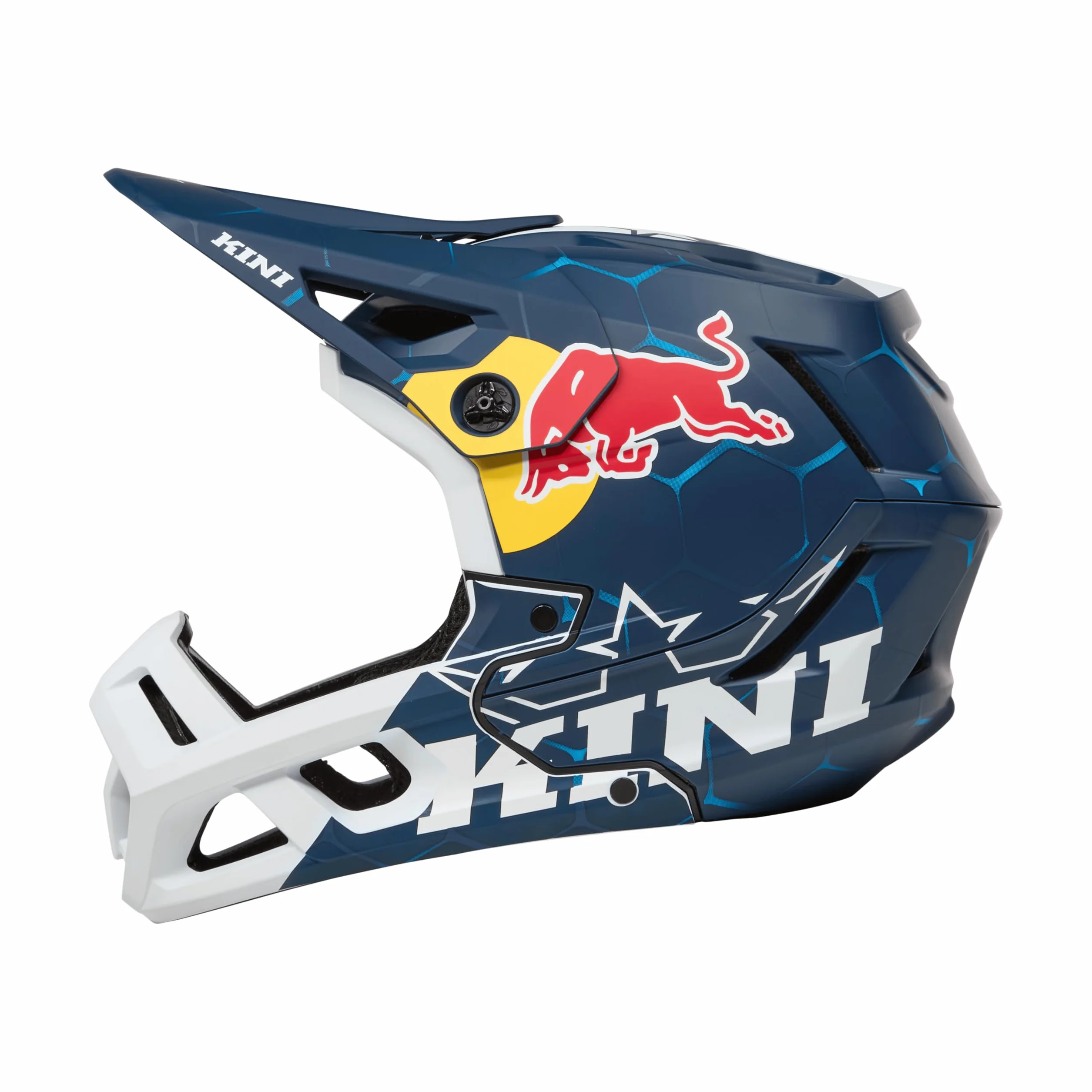 EC Kini Red Bull 1.0 - Casco de bicicleta de montaña (talla M, 57/58 cm), color azul y blanco