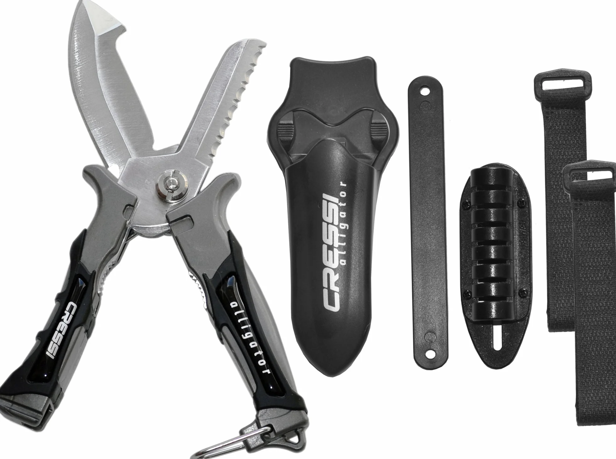 Cressi Alligator– Cuchillo-Tijera de Buceo, 17,5 cm