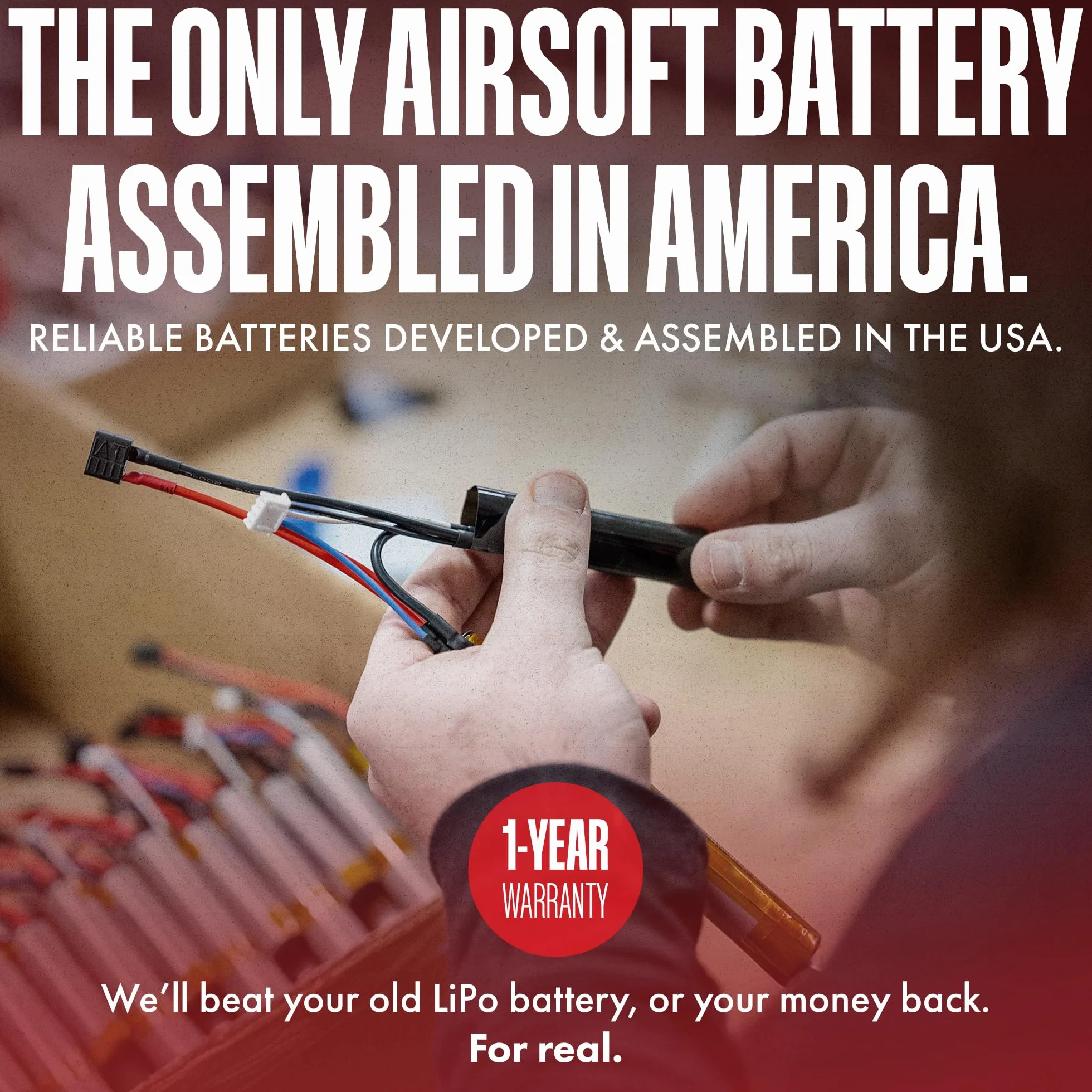 Titan - Batería de iones de litio para Airsoft, 7,4 V, 3000 mAh, 7,4 V, enchufe Tamiya, máxima capacidad y rendimiento, batería de pistola de aire comprimido de 7,4 voltios