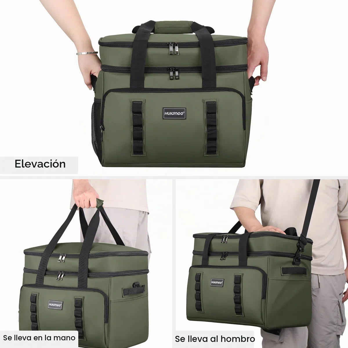 Hulongo Bolsa Térmica Isotérmica Grande Bolsa Nevera Doble Impermeable a Prueba de Fugas para Picnic, Viajes, Camping, Compras y Pesca, 42L