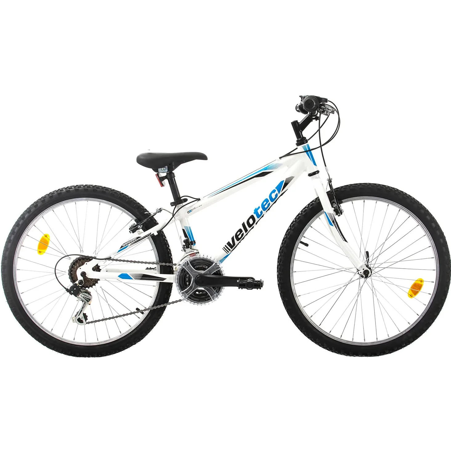 Multibrand Velotec Tempo Bicicleta de Montaña de Aluminio 24 Pulgadas, 18 velocidades, V-Brake, Bicicleta Juvenil, Adecuada para 130–155 cm
