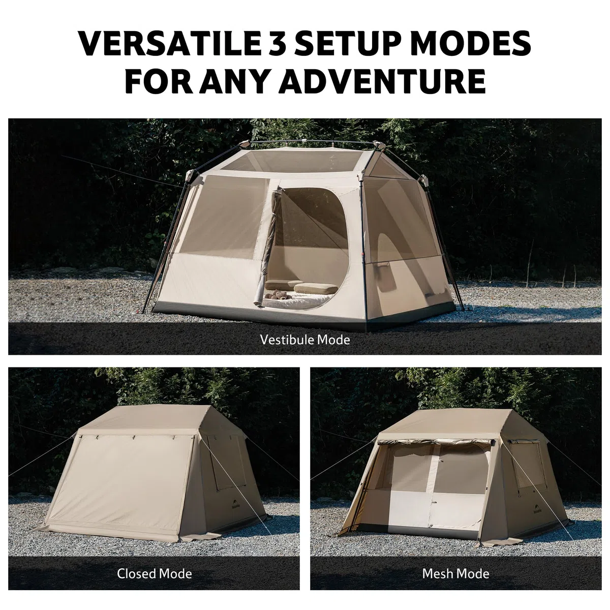 Naturehike Village Lite Tienda de campaña familiar para 4 – 8 personas, con 60 segundos, impermeable, doble capa, túnel para camping y jardín