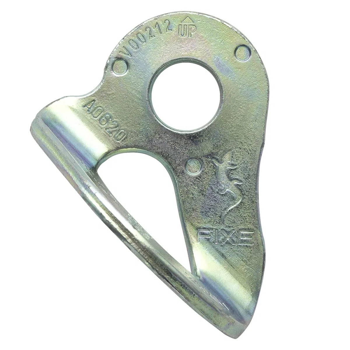 FIXE - Plaqueta 1 en Acero Ecotri - Plaqueta de Anclaje para Escalada y Trabajos Verticales - Alta Resistencia 25 kN - Fabricada en España