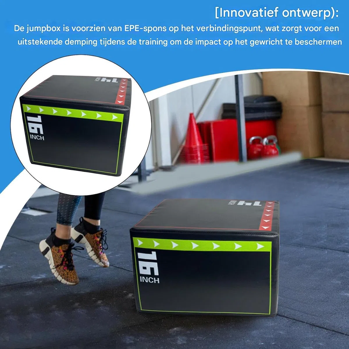 Jump Training Box-30 cm antideslizante pliométrico, paso de entrenamiento a prueba de golpes, equipo de fitness resistente al desgaste | de entrenamiento duradera para Home Gym Cardio Agility