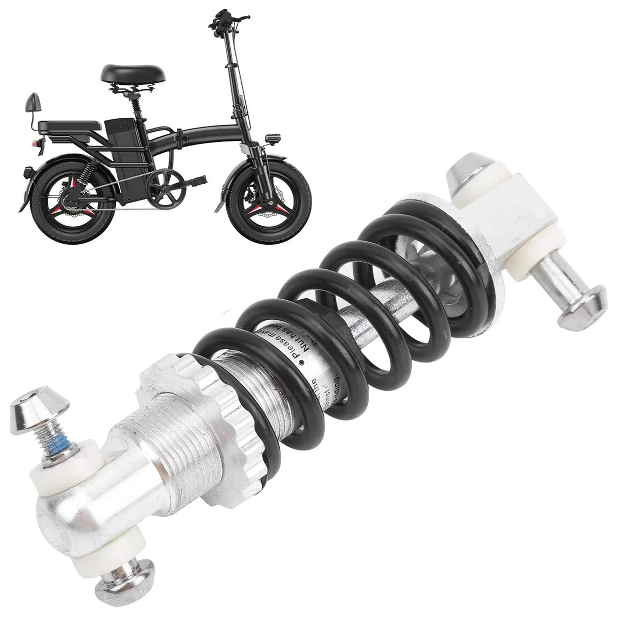 Tissting Amortiguador de Bicicleta Bicicleta Aleación de Aluminio Acero 150mm Puntales 2000kg Carga Máxima Amortiguación Trasera Amortiguador de Resorte de Bobina para Bicicletas de Montaña