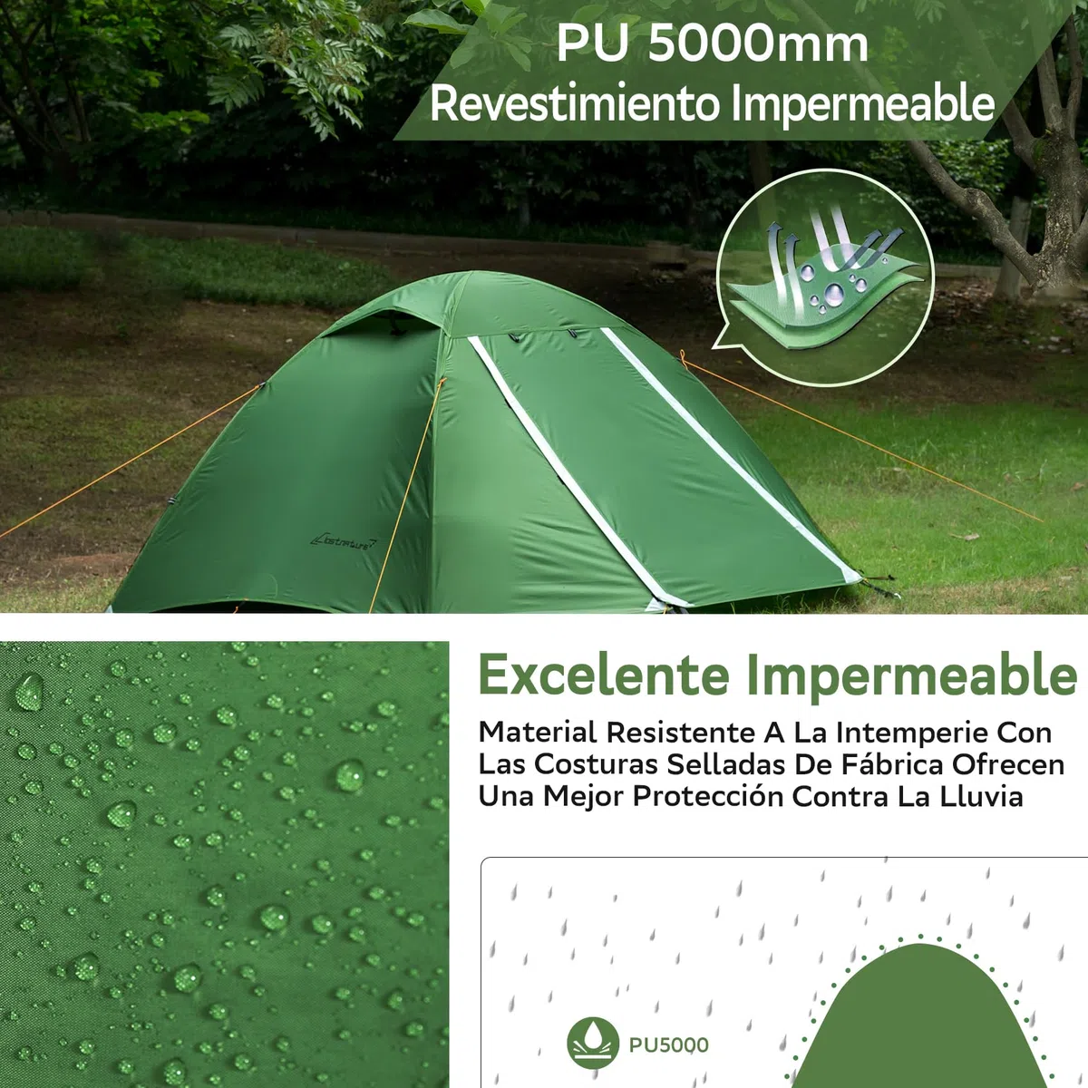 Clostnature - Tienda de Campaña para 2/3/4 Personas para Acampar - Tienda de Campaña Impermeable para Exteriores,Tienda de Campaña Compacta con Tamaño de Paquete Pequeño,Festival