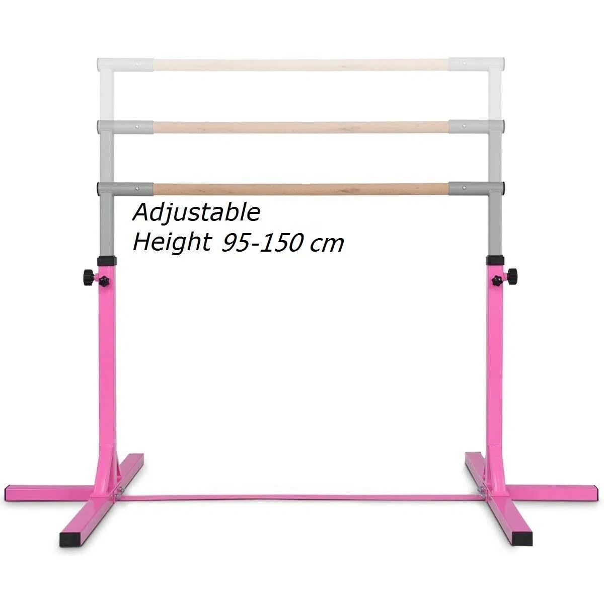 Barra de gimnasia para niños, ajustable, horizontal, equipo de entrenamiento para gimnasio en casa (rosa)
